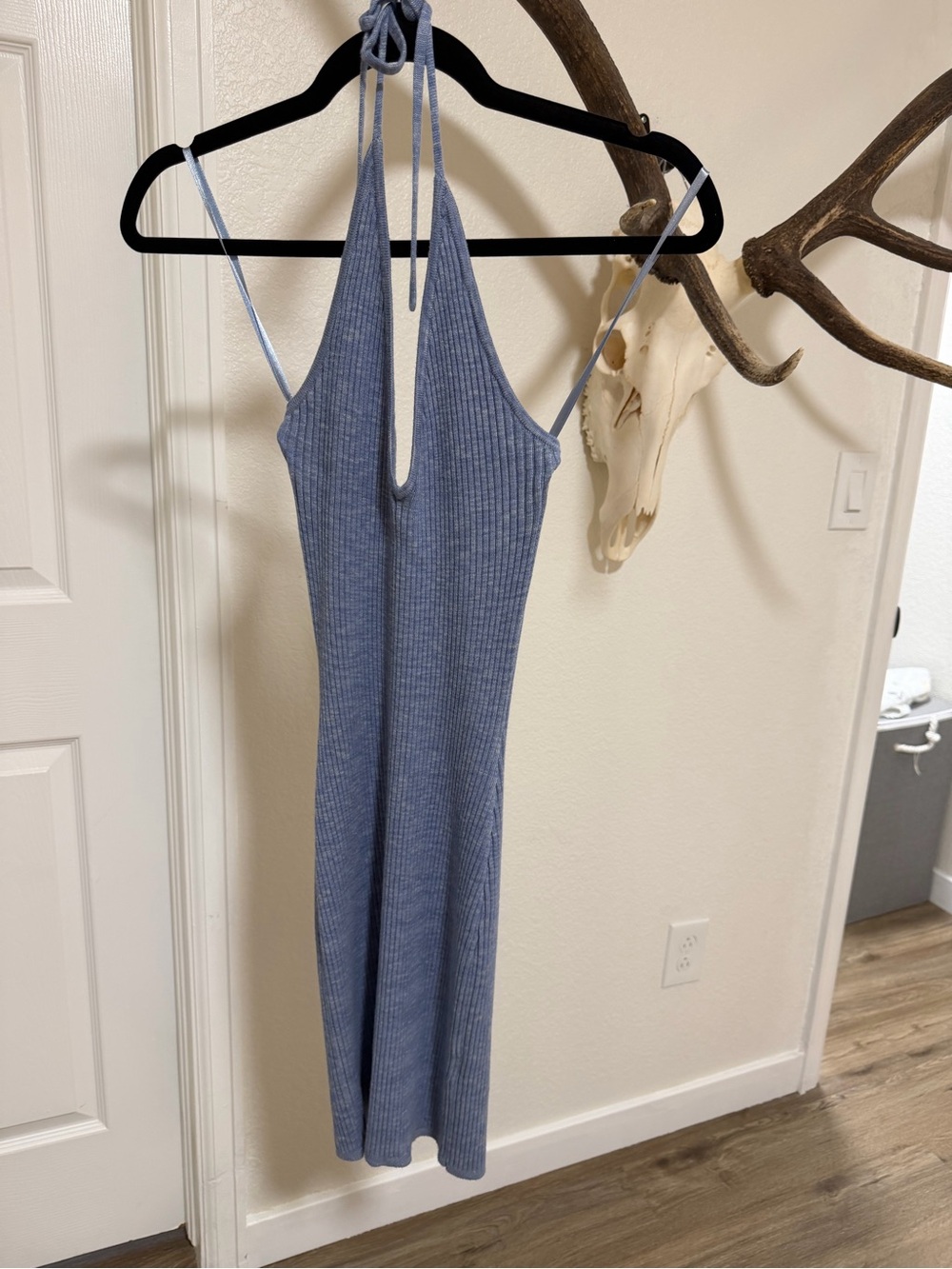 Abercrombie & Fitch Light Blue Ribbed Knit Top